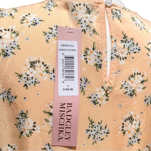 NWT BADGLEY MISCHKA STUDIO Floral Mango Peach Sleeveless Maxi Sun Dress Small - Picture 5 of 6